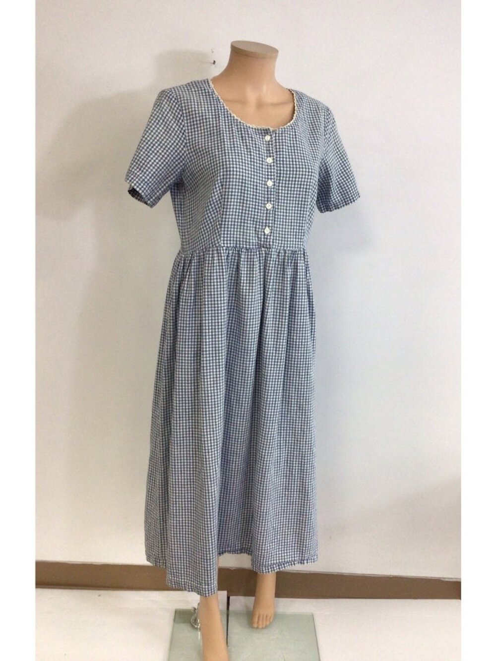 Fads Vintage Plaid Maxi Dress Prairie Cottagecore Womens Small